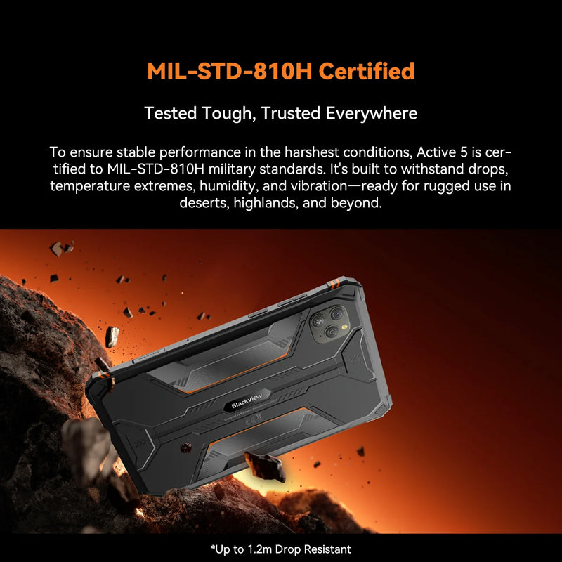 Blackview Active 5 8.68'' Rugged Tablet PC, Unisoc T615 Octa Core, 6GB+128GB, 6600mAh Battery Android 15,Mini Pad,Global Version