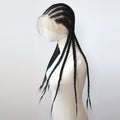 Black Braided Wigs Synthetic Full Lace Wig Glueless Full Lace Synthetic Wig Heat Resistant Fiber Wig for Women Daily Wear