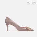 HLTINO Fashion Black Matte Finish High Heels with Buckle Women Classic Pumps Sexy Dress Shoes Party Stilettos for Spring Summer