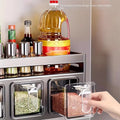 1 Wall-Mounted Spice Rack - No Drilling Required for Installation, Durable Aluminum Material, Space-Saving Storage for Kitchen and Dining Room, Used for Storing Bottles, Jars, and Spices, Kitchen Storage Rack, Simple Metal De