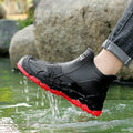 Fashion High Top Rain Boots for Men Women Anti-slip Waterproof Oil-proof Chef Shoes Lightweight Man Ankle Work Shoes Water Shoes