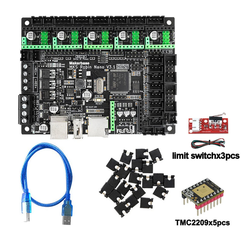 Makerbase MKS Robin Nano V3.1 Control Board 3D Printer Motherboard TS35 TFT Touch Screen/WIFI Module Suitable for A4988 TMC2209