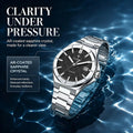 CADISEN Watch Business Automatic Watches Mens Japan 8215 Mechanical Luminous AR Sapphire 100M Waterproof Calendar WristWatch+Box