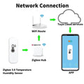 Support Tuya Zigbee 3.0 Temperature Humidity Sensor Smart Home Device work with Google Home Alexa for Environmental Monitoring