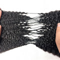 Kinky Straight Feather Crochet Human Hair Extensions Pre Separated Knotless Invisible Braiding Hair 100% Virgin Brazilian Human Hair Reusable 60g 50 Strands Natural Black Boho Braids For Women DIY Styling