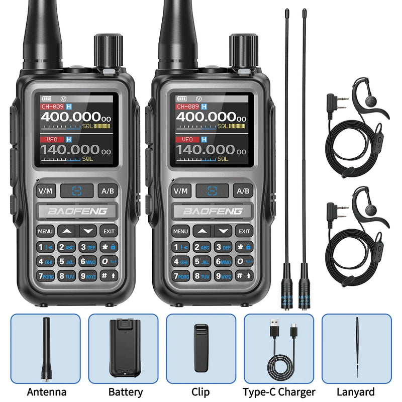 BAOFENG UV-5R Mini Walkie Talkie Multi Band Bluetooth Programming Wireless Copy Frequency 999CH AM FM Long Range Two Way Radio