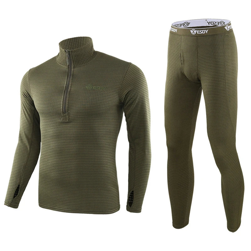 Winter Thick Warm Thermal Underwear Sets Men Compression Fleece Sweat Quick Drying Thermo Long Johns Military Army Clothing