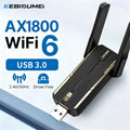 KEBIDUMEI WiFi 6 1800Mbps USB Adapter USB3.0 Dual Band 2.4G/5GHz 802.11AX Dongle Driver Free For Win10/Win11 | SAMAG