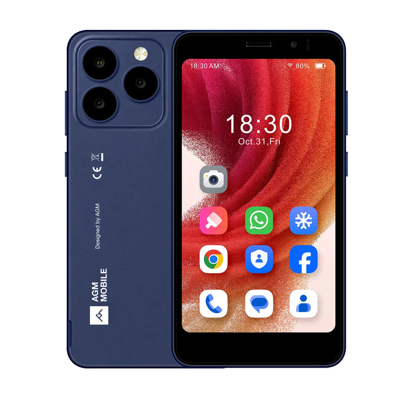 AGM N2 Mini Smartphone Compact Size 4.96' Display 3GB 32GB 3000mAh Removable Battery Android 16 GO System Lightweight Phone