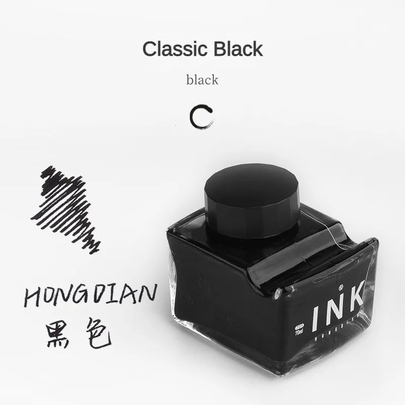 HONGDIAN 70/60/18ml Fountain Pen Ink High Quality Color Ink Glass Bottled Ink Refill Cartridge Stationery Office School Supplies
