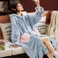 Winter Pajamas For Women Cartoon Hooded Long Robe Cute | SAMAG