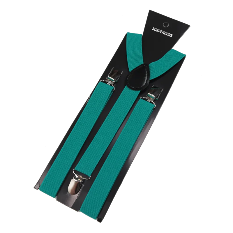 Unisex Elastic Leather Suspenders Braces Men Women Gift Black Blue Red Adjustable Straps for Wedding Suit Skirt Accessories