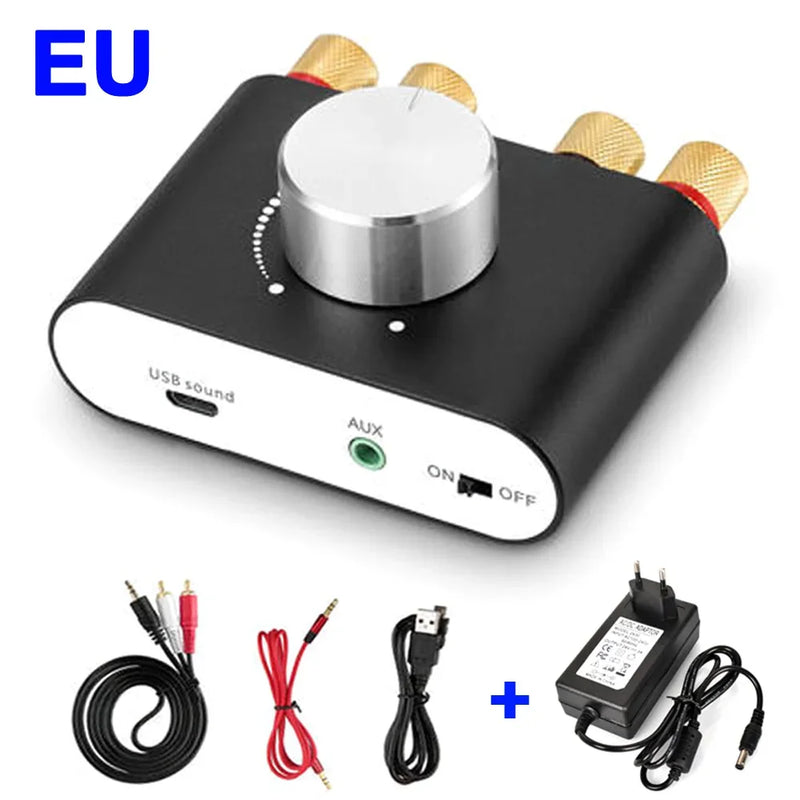 Woopker Digital Audio Amplifier HiFi Sound Amplifier TPA3116 Receiver Bluetooth 5.0 Car Mini Home Theater Sound System 50W*2