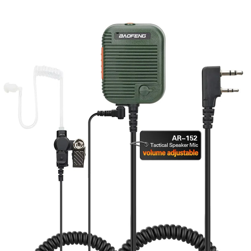 Baofeng AR-152 Tactical Microphone Speaker Mic Adjustable Volume For Baofeng AR 152 BF-888S UV-5R UV-25 UV-5RH Walkie Talkie