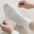 6 Pairs Men's Dress Socks Large size,Cotton Crew Socks for Shoe Size 9-13.5, Breathable Solid color White Mens Socks Summer