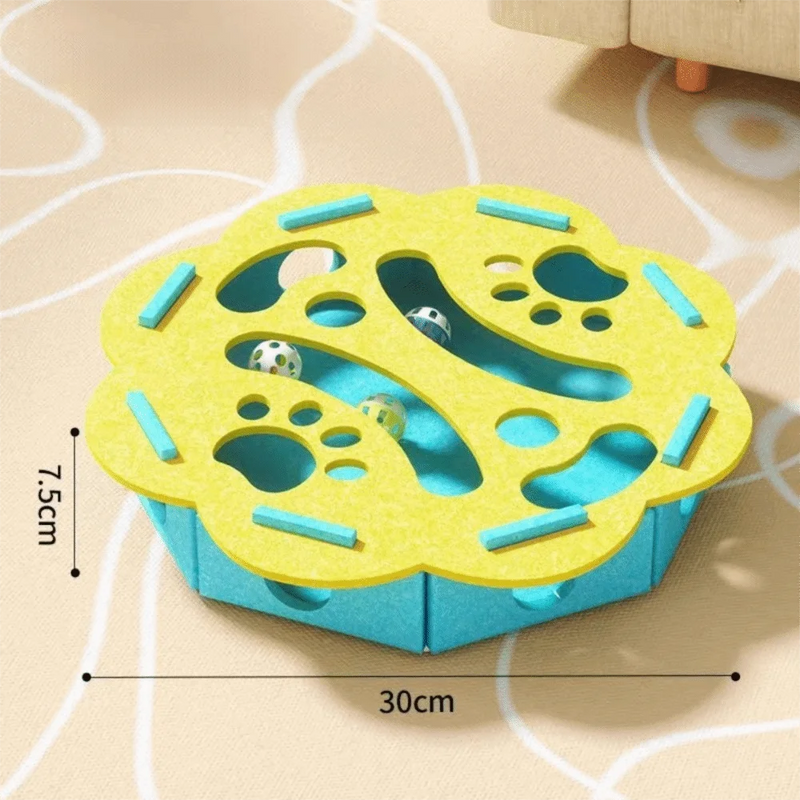 Cat Scratching Posts For Indoor Cat Puzzle Toy Felt Puzzle Box Cat Exercise Toy with Ball Kitten Interactive Indoor Exercise Toy