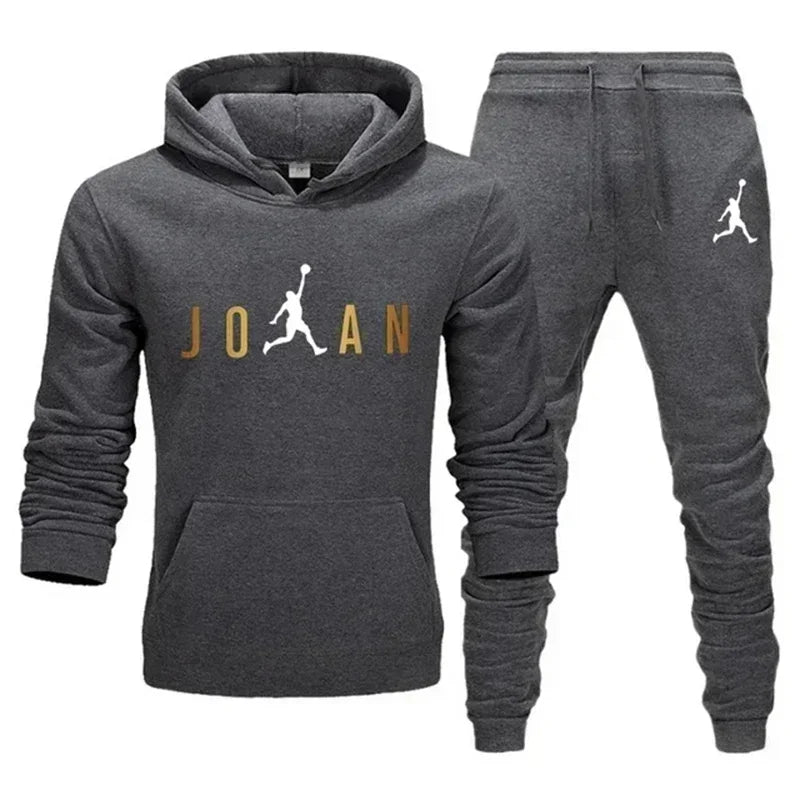 Men's Fashionable Casual Sportswear Outdoor Fitness Jogging Set Autumn and Winter Pullover Hoodie + - View 12 | SAMAG
