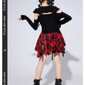 Girls Hip Hop Costume Black Top Plaid Street Dance Skirt | SAMAG