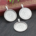 New Fashion 10pcs 25mm Inner Size Multi Colors Plated Classic Simple Style Cabochon Base Setting Charms Pendant