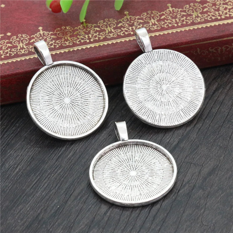 New Fashion 10pcs 25mm Inner Size Multi Colors Plated Classic Simple Style Cabochon Base Setting Charms Pendant