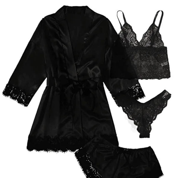 European and American Sexy Women's Pajamas Four-piece | SAMAG