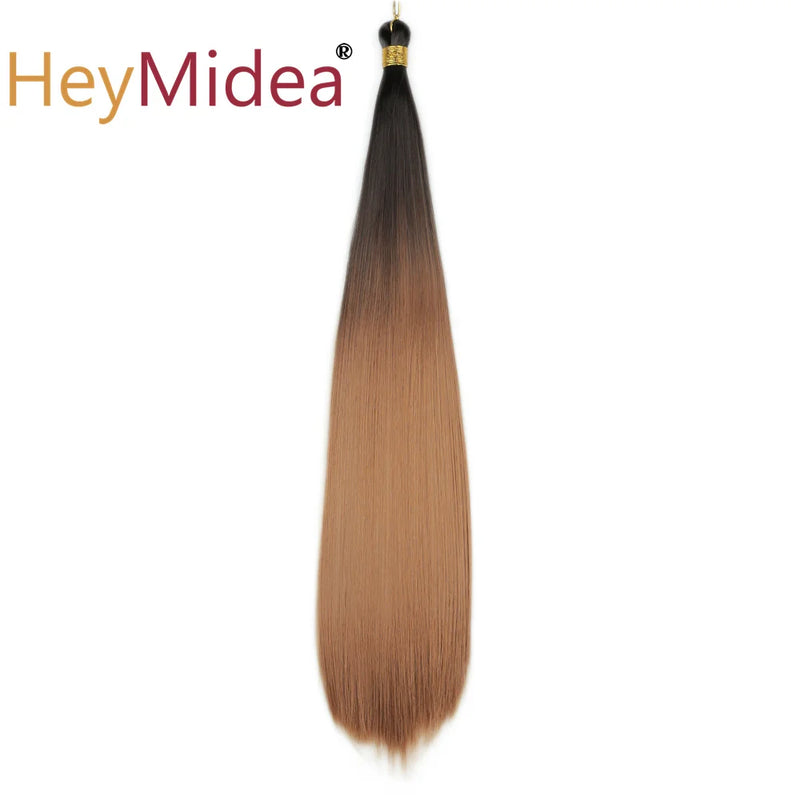 22-28Inch Straight Pony Hair Bundles Crochet Braids Hair Silky Colorful Synthetic Braiding Hair Ombre Synthetic Hair For Women