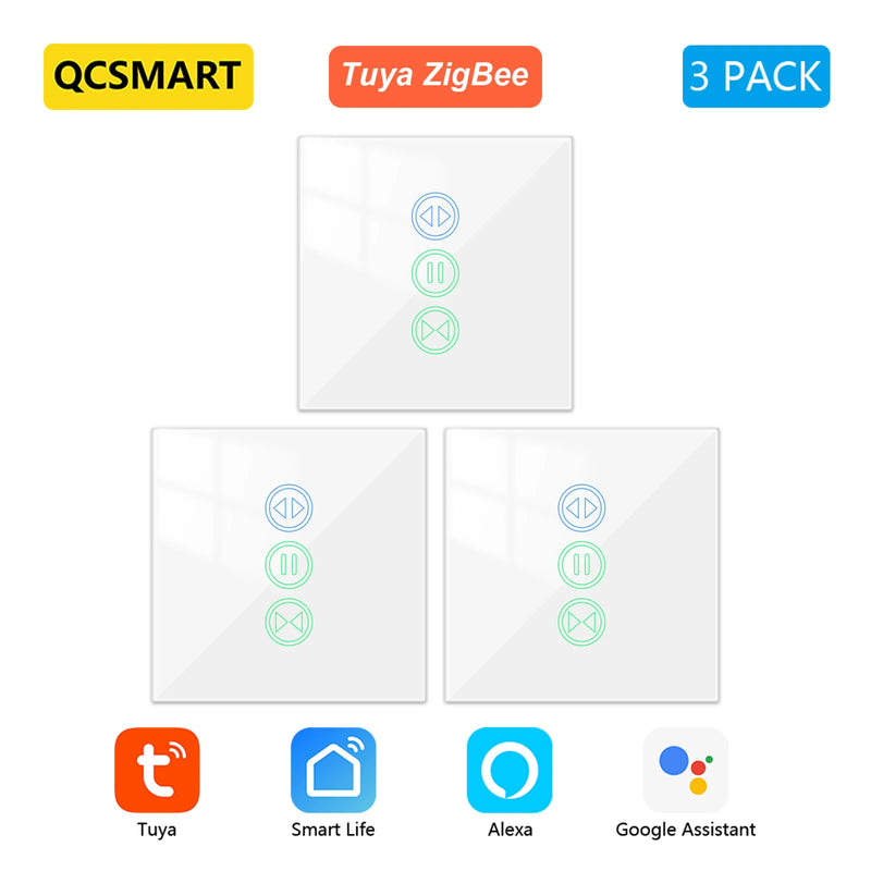 ZigBee 3.0 Curtain Roller Shutter Switch For Tubular Motors Remote Tuya Smart Life App Control Backlight Home Assistant Alexa
