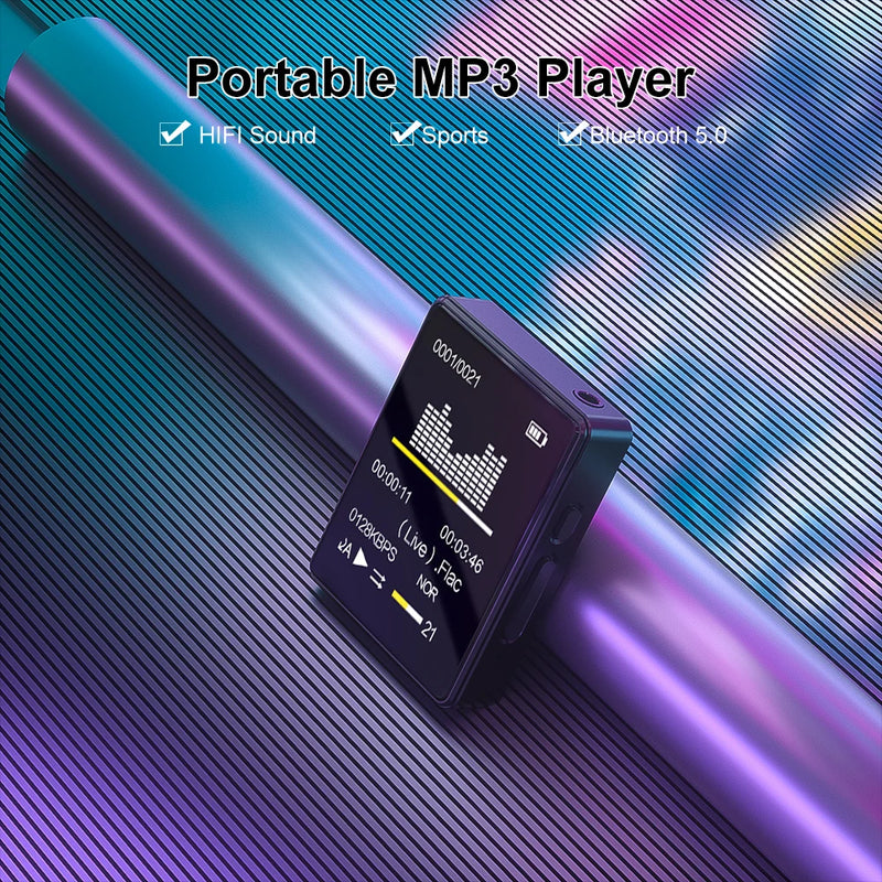 Portable MP3 Player Bluetooth 5.0 Music Stereo Speaker Mini MP4 Video Playback With LED Screen FM Radio Recording For Walkman