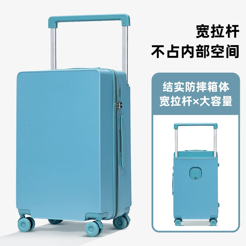 Wide Handle PC Luggage, 20/24 Inch Large Capacity Carry-On Travel Suitcase with Combination Lock