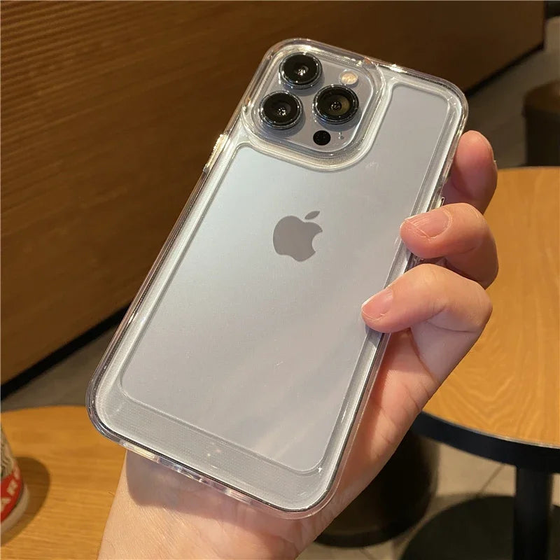 Luxury Clear Space Soft Case for iPhone 11 12 13 14 15 16 Pro Max X Xs XR 8 Plus se 2 3 10 Ultra Thin Transparent TPU Back Cover
