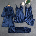 5-piece Set of Women's Sleepwear Sexy Silk Nightgown Lace | SAMAG