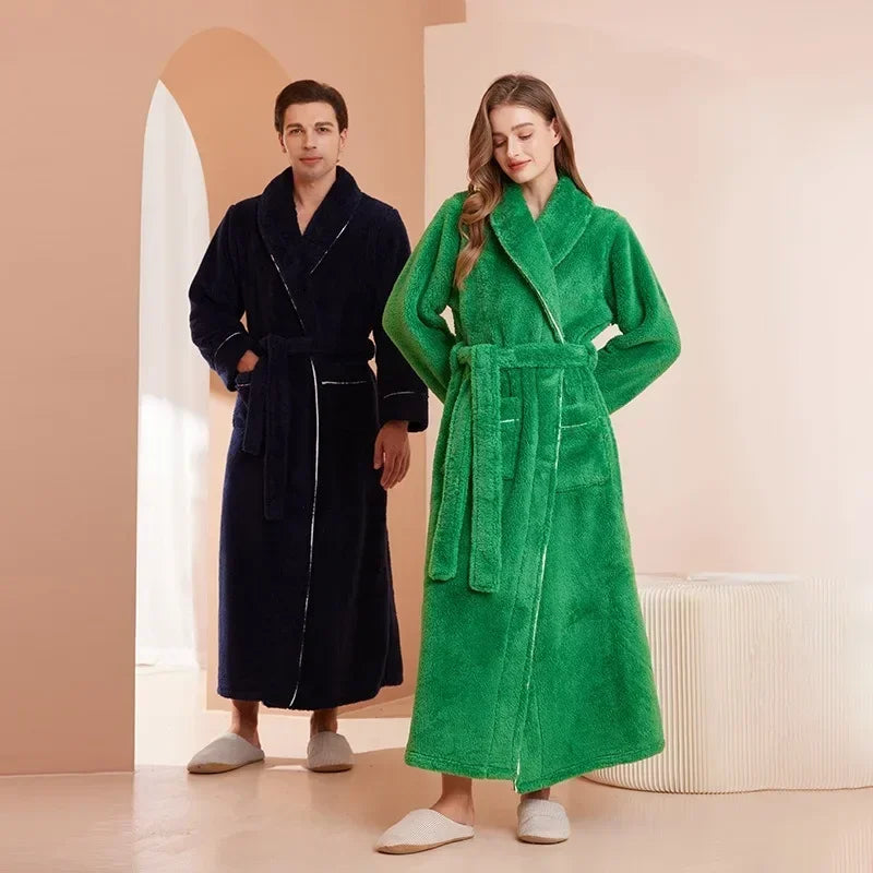 Fashionable double-sided thick plush nightgown women | SAMAG