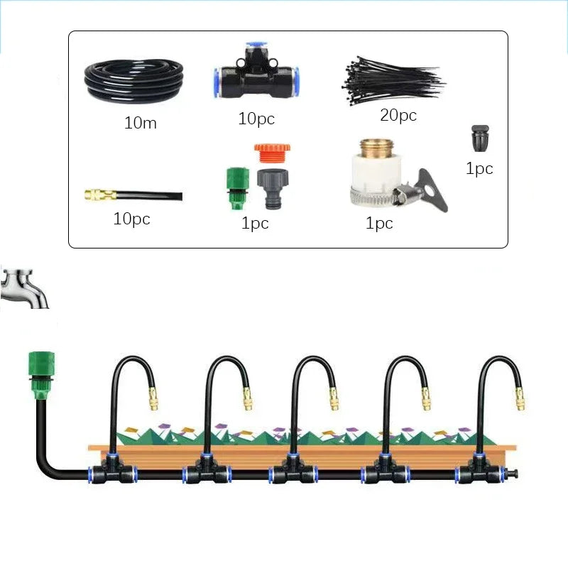 5-20M Universal Automatic Irrigation Sprinkler Kit Garden Balcony Atomization Sprinkler Watering Kits Rotating Copper Nozzle