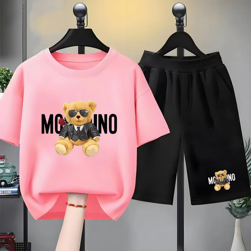Fashion Letter Bear Print Children Summer Clothing - View 10 | SAMAG