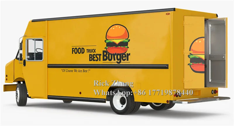 Mobile Food Truck 16.4ft Dining Car Adult Food Trailer For Europe Vendors Hot Dog Ice Cream Food Cart With 5M Length