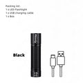 Alonefire Mini LED Flashlight Small USB Rechargeable Night Lighting Light Outdoor Hiking Camping Household Emergency Lamp Torch