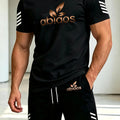 Men's summer fitness running sports set, casual outdoor basketball comfortable two - piece fashionable loose T | SAMAG