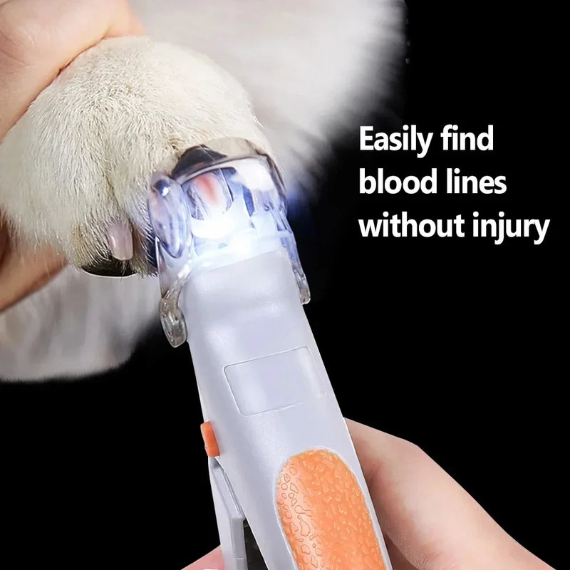 Professional pet nail clippers,equipped with LED lights,5x magnifying glass splash proof cover，cat and dog clippers pet supplies