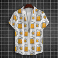 Hawaiian Shirt For Men 3d Beer Printed Short Sleeve Party | SAMAG