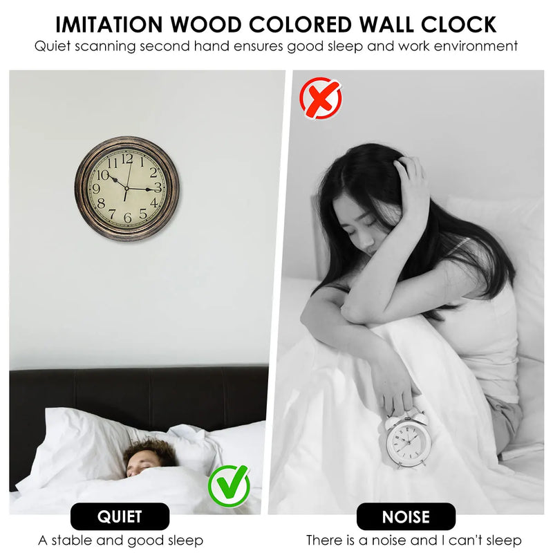 Wall Clock Large Retro Wall Clock Non Ticking Classic Silent Clocks for Living Room Kitchen Bedroom Home Office Decoration