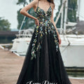 Line A Floral Fabric Wedding Dress Evening V-neck Party | SAMAG