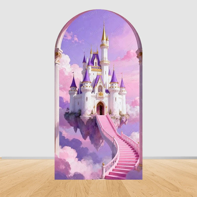 Fairy Tale Castle Butterfly Floral Arch Backdrop Cover Princess Girl Birthday Baby Shower Party Decor Photography Backgrounds