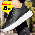 Men's Invisible Height Increasing Elevator Shoes Lace-up Sporty White Sneakers 6cm 8cm 10cm Taller Size Plus Invisible Elevate