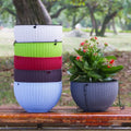 Garden Decoration Plastic Woven Plaited Baskets with Chain Home Decor Houseplant Flowerpot Round Hanging Flower Pots Balcony