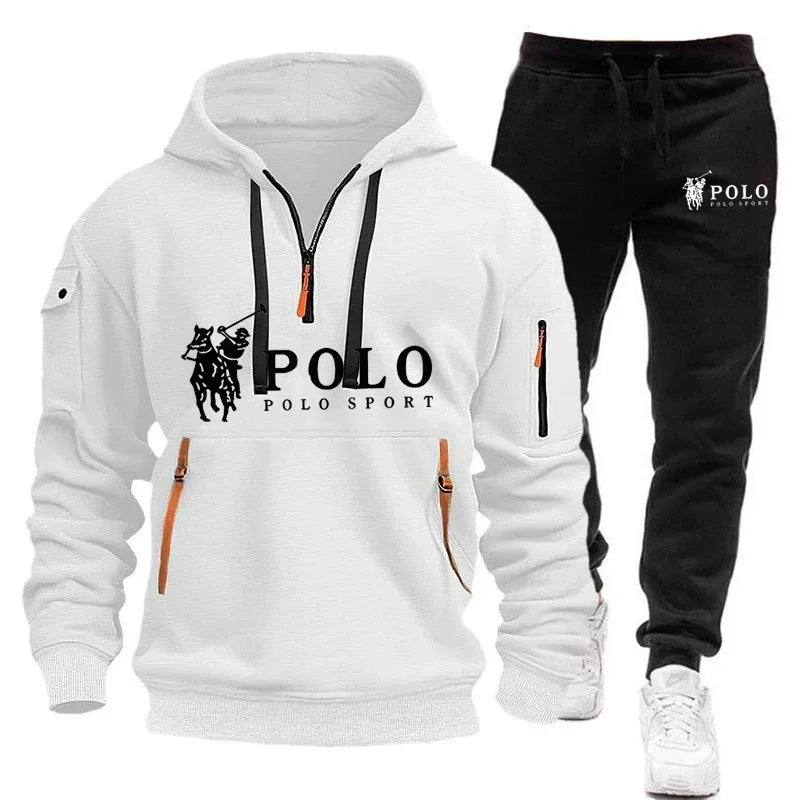 Autumn and Winter Men's casual set, a fashionable outdoor hiking windproof and warm hoodie and pants 2 - View 2 | SAMAG