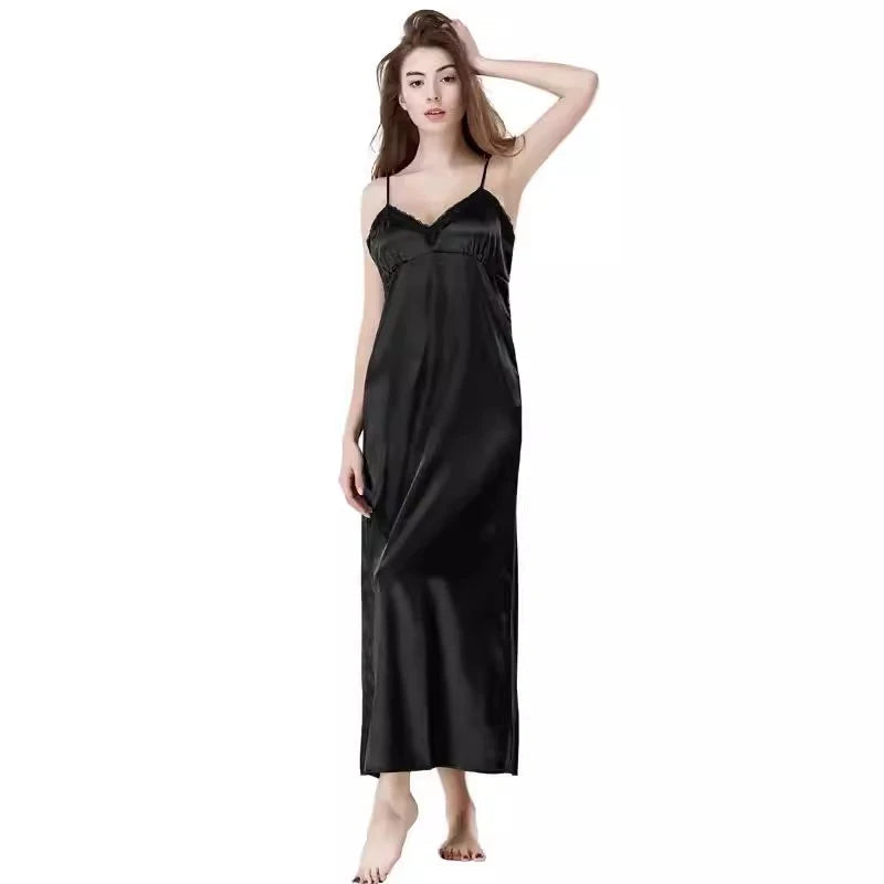 2017 Summer Style Sexy Women Long Nightwear Nightgowns V-Neck Sleepwear Lady Nightshirt Dresses Free Shippin
