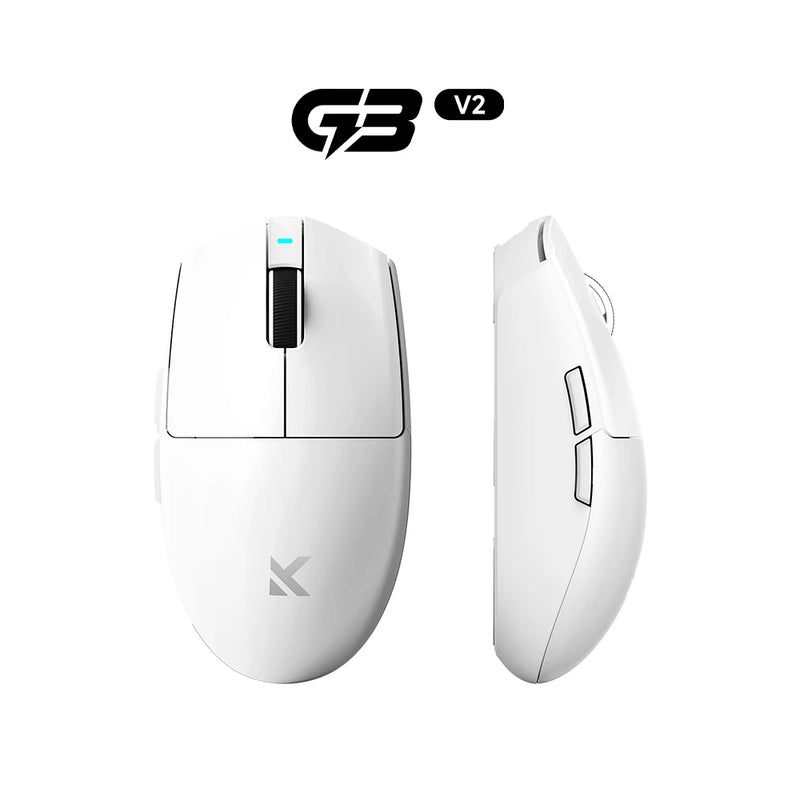 MCHOSE G3 V2 Wireless Gaming Mouse PAW 3395 Sensor Tri-mode 800mAh All-Around Grip Omron Mechanical Switches TTC Silver Wheel