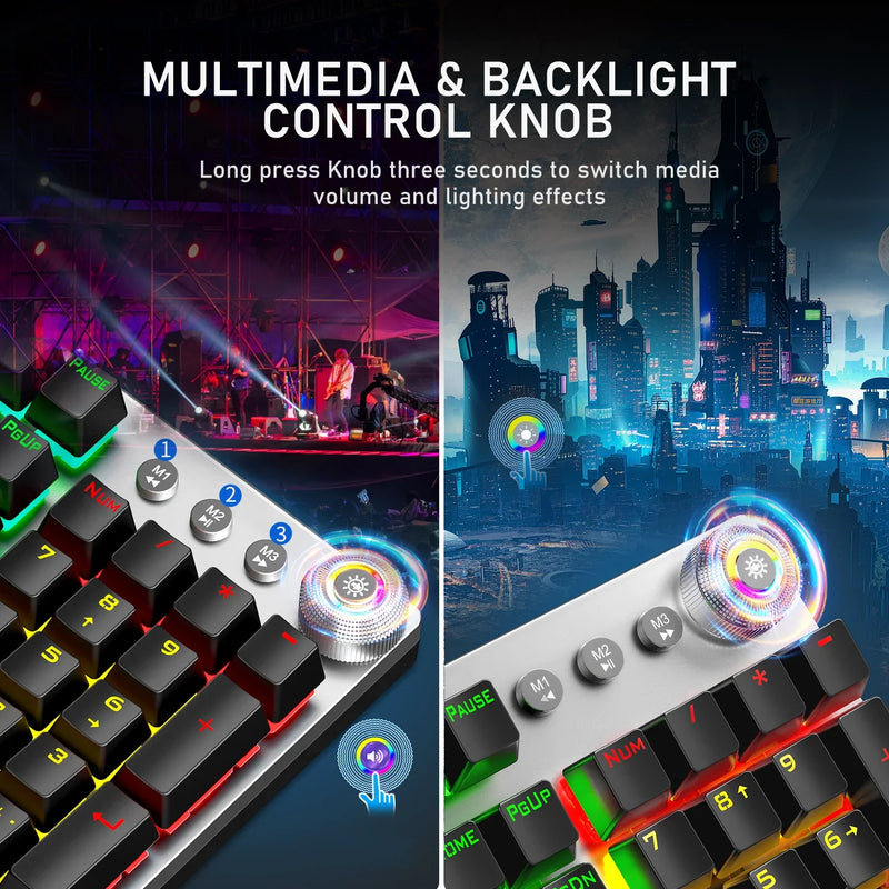 AULA F2058 Mechanical Gaming Keyboard Esports Game Macro Programming Keyboard Wired Mixed Backlight Keyboard for Game Laptop PC