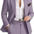 Mens Linen Suit 2 Piece Casual Suits for Men Summer Beach Groom Wedding Suit Linen Blazer Pants Set