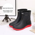 Waterproof Men's Rain Boots 2025 Thickened Warm EVA Sole Plastic Upper Short Toe-Cap Rain Shoes for Kitchen Construction Fishing